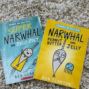 Scholastic Narwhal and Jelly Book Set - Blue and Yellow Covers